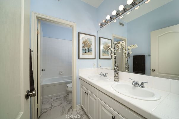 Bathroom, Dual Sink Vanities, Interior, Marble, Tile Countertops