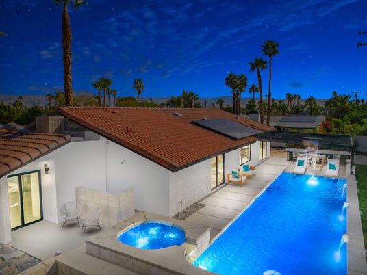 Exterior, Pool, Solar Panels