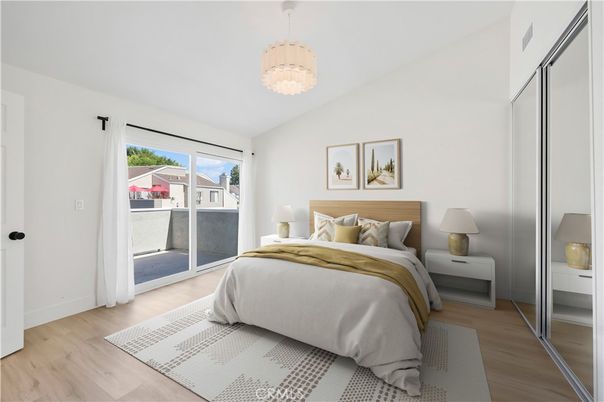 Bedroom, Chandelier, Interior, Wood Texture Flooring