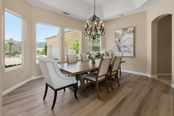 Chandelier, Dining room, Interior, Wood Texture Flooring