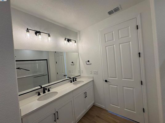 Bathroom, Dual Sink Vanities, Interior, Wood Texture Flooring