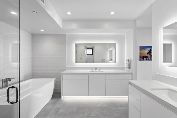 Bathroom, Dual Sink Vanities, Free Standing Baths, Interior, Recessed Lighting