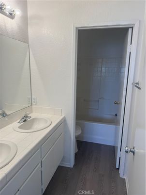 Bathroom, Interior, Tile Countertops, Wood Texture Flooring