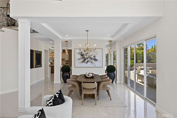 Chandelier, Dining room, Interior, Recessed Lighting