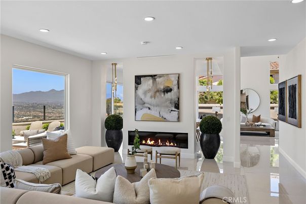 Fireplace, Interior, Living room, Pendant Lights, Recessed Lighting