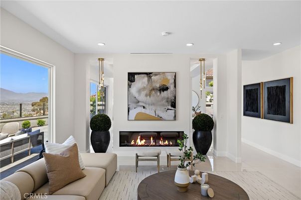 Fireplace, Interior, Living room, Recessed Lighting