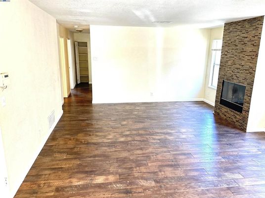 Empty room, Fireplace, Interior, Wood Texture Flooring