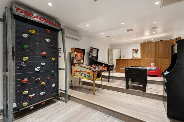 Game Room, Interior, Recessed Lighting, Wood Texture Flooring