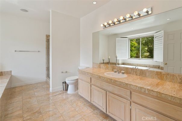 Bathroom, Dual Sink Vanities, Interior, Recessed Lighting, Tile Countertops