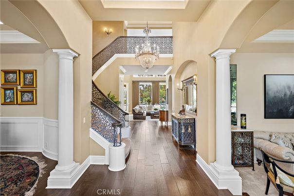 Chandelier, Interior, Wood Texture Flooring