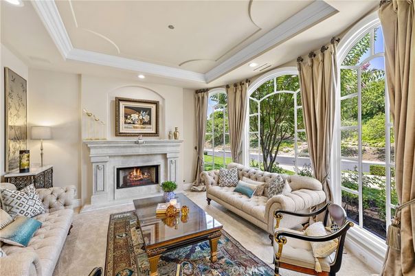 Fireplace, Interior, Living room, Recessed Lighting