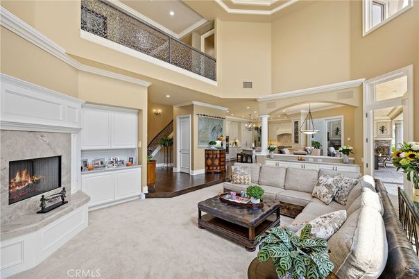 Fireplace, Interior, Living room, Pendant Lights, Recessed Lighting, Wood Texture Flooring