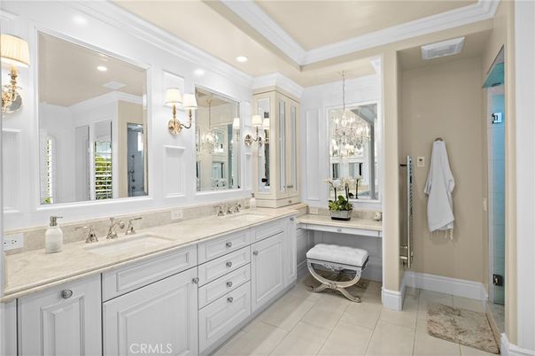 Bathroom, Chandelier, Interior, Recessed Lighting