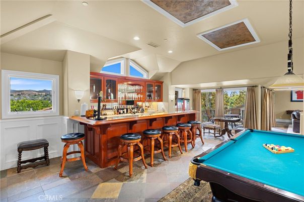 Billiard Table, Game Room, Interior, Recessed Lighting