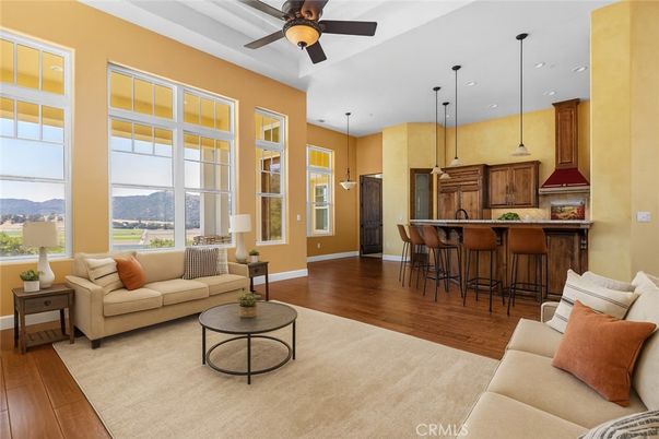 Interior, Kitchen, Living room, Pendant Lights, Recessed Lighting, Wood Texture Flooring