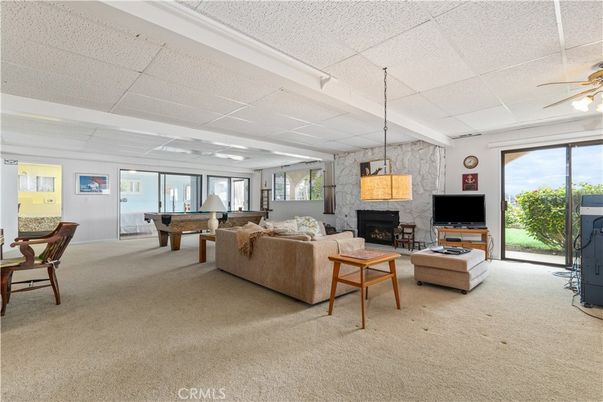 Billiard Table, Fireplace, Interior, Living room, Pendant Lights