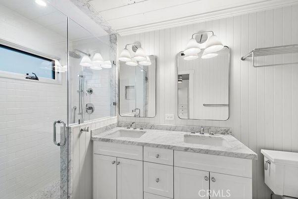 Bathroom, Dual Sink Vanities, Glass Shower, Interior