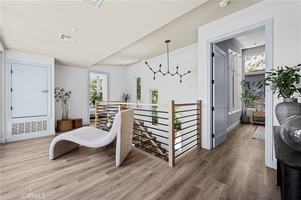 Dining room, Interior, Pendant Lights, Recessed Lighting, Wood Texture Flooring