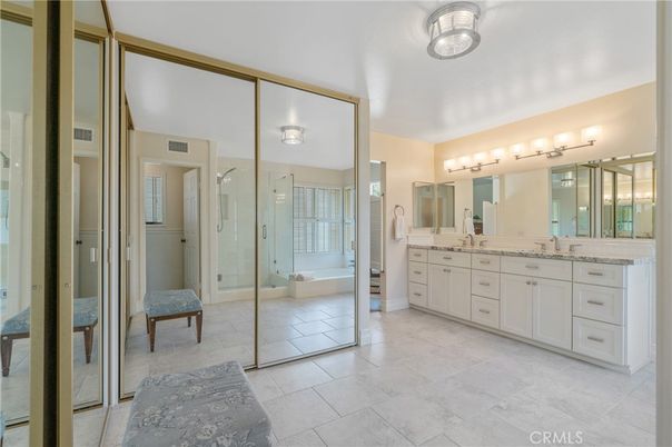 Bathroom, Dual Sink Vanities, Glass Shower, Interior