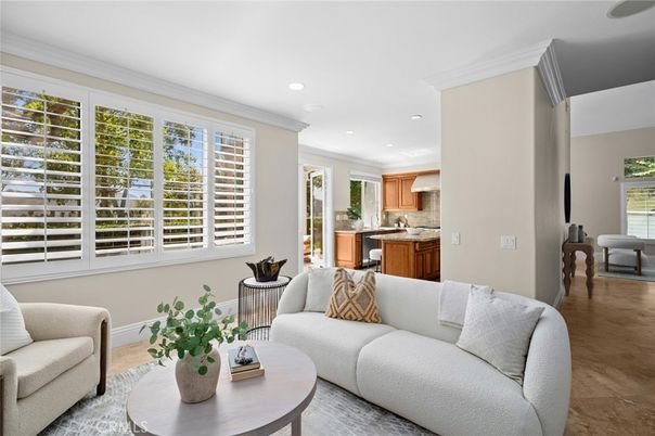 Interior, Kitchen, Living room, Recessed Lighting, Wood Texture Flooring