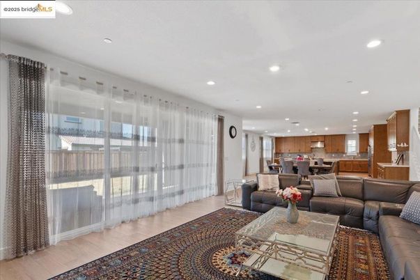 Dining room, Interior, Kitchen, Living room, Recessed Lighting, Wood Texture Flooring