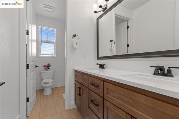 Bathroom, Dual Sink Vanities, Interior, Wood Texture Flooring