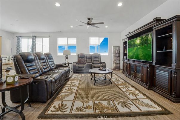 Home Theatre Room, Interior, Living room, Recessed Lighting, Wood Texture Flooring