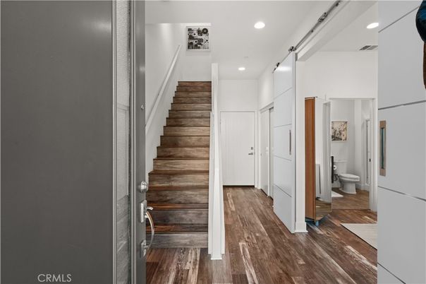 Bathroom, Interior, Recessed Lighting, Wood Texture Flooring