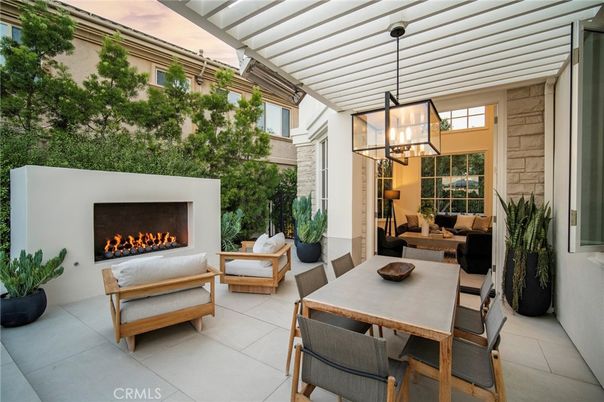 Exterior, Fireplace, Pendant Lights