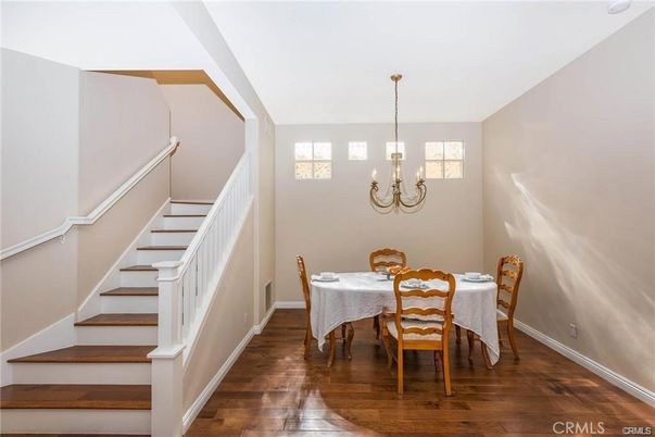 Chandelier, Dining room, Interior, Wood Texture Flooring
