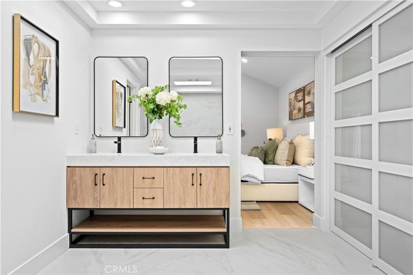 Interior, Marble, Recessed Lighting, Wood Texture Flooring