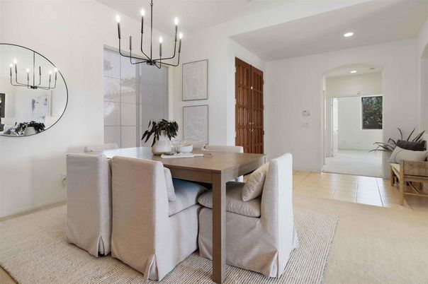 Chandelier, Dining room, Interior, Recessed Lighting