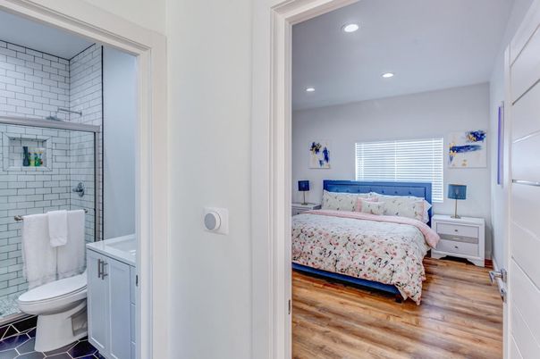 Bathroom, Bedroom, Interior, Recessed Lighting, Wood Texture Flooring