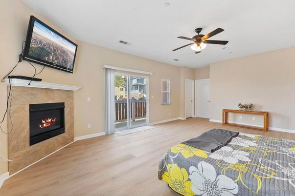 Fireplace, Interior, Wood Texture Flooring