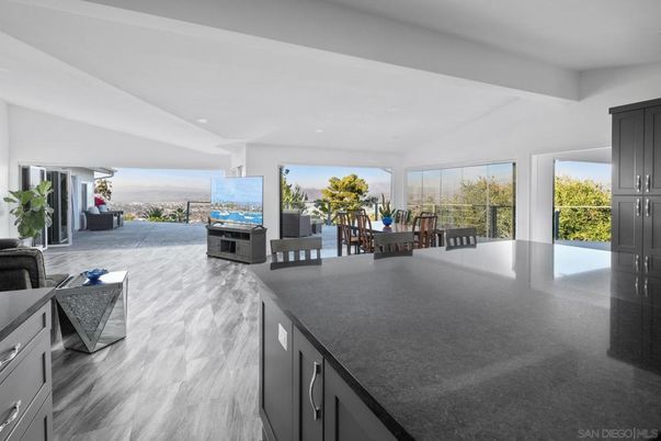 Dining room, Interior, Kitchen, Living room, Marble, Recessed Lighting, Water