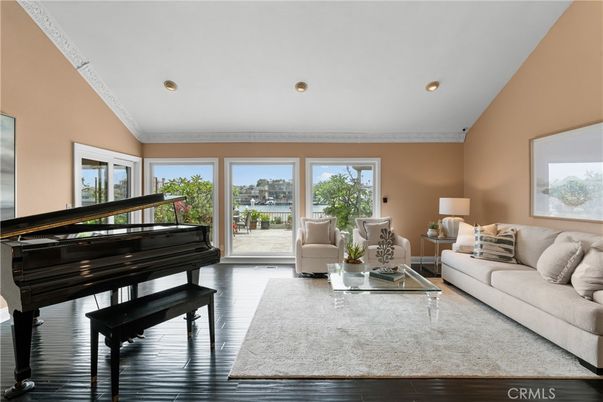 Interior, Living room, Piano, Recessed Lighting, Wood Texture Flooring