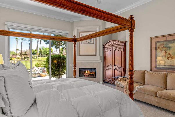 Bedroom, Fireplace, Interior