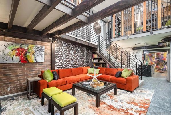 Interior, Living room, Stone Walls, Wooden Beams