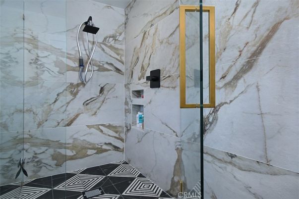 Bathroom, Glass Shower, Interior, Marble Walls