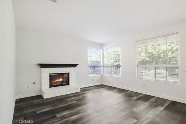 Empty room, Fireplace, Interior, Wood Texture Flooring