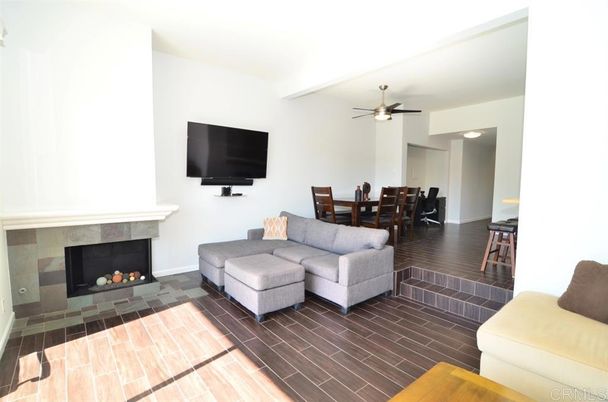 Dining room, Fireplace, Interior, Living room, Wood Texture Flooring