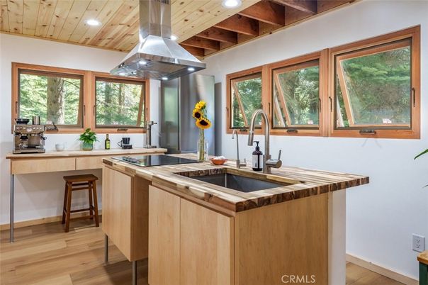 Interior, Kitchen, Recessed Lighting, Wooden Beams, Wooden Ceilings, Wood Texture Flooring