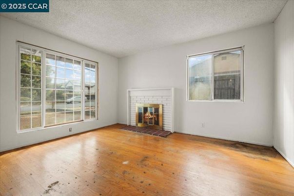 Empty room, Fireplace, Interior, Wood Texture Flooring