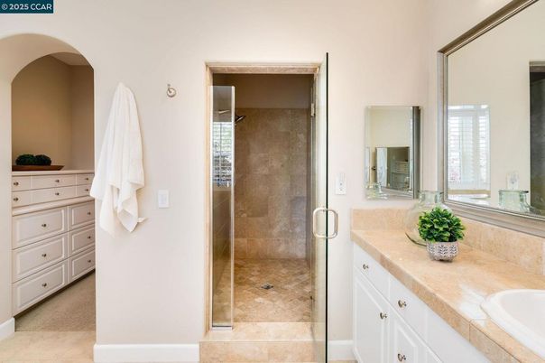 Bathroom, Glass Shower, Interior, Tile Countertops