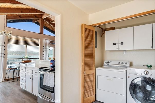 Interior, Kitchen, Utility Closets, Washer, Wooden Beams, Wooden Ceilings, Wood Texture Flooring