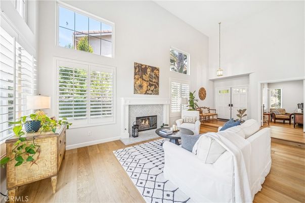 Fireplace, Interior, Living room, Pendant Lights, Wood Texture Flooring