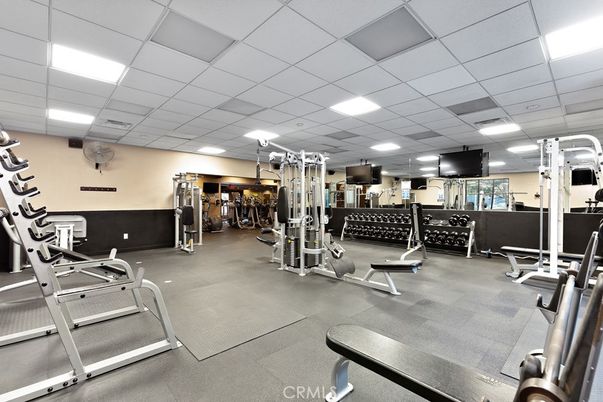 Fitness Equipment, Gym, Interior, Recessed Lighting