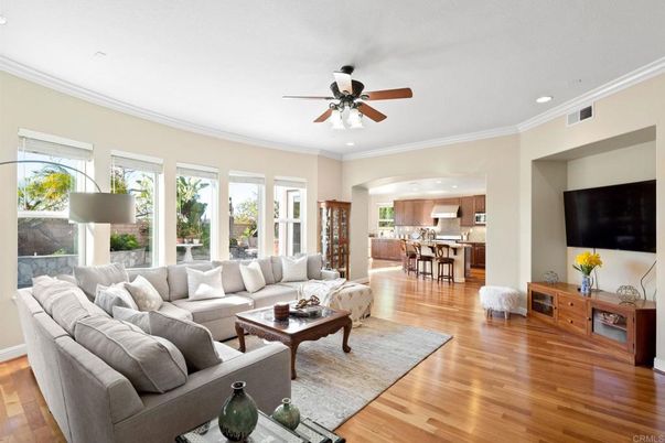 Interior, Kitchen, Living room, Recessed Lighting, Wood Texture Flooring