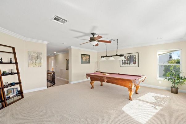 Billiard Table, Game Room, Interior, Pendant Lights, Recessed Lighting
