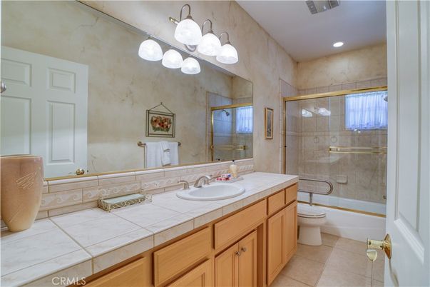 Bathroom, Glass Shower, Interior, Recessed Lighting, Tile Countertops